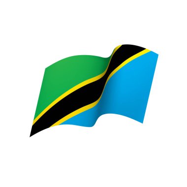 Tanzanya bayrak, vektör çizim