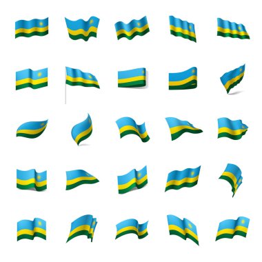 Ruanda bayrak, vektör çizim