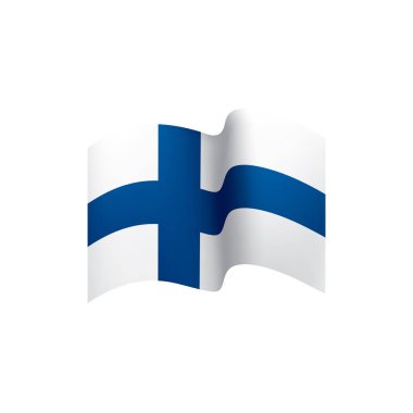 Finlandiya bayrağı, vektör illüstrasyonu