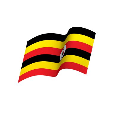 Uganda bayrağı, vektör çizim