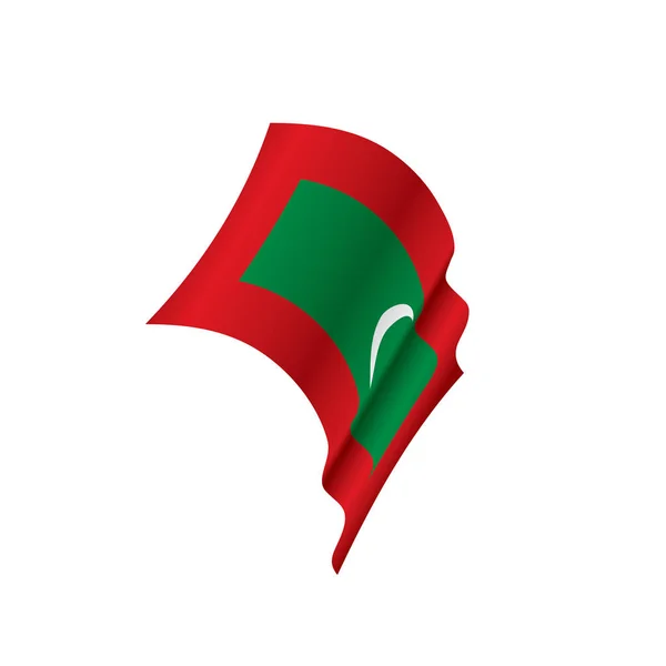 Maldív-szigetek zászló, vektoros illusztráció — Stock Vector