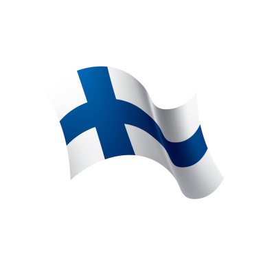 Finlandiya bayrağı, vektör illüstrasyonu