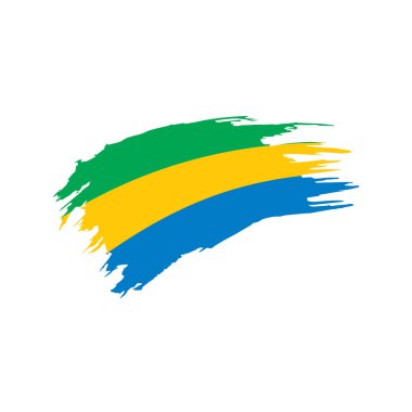 Gabon bayrak, vektör çizim