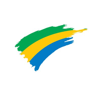 Gabon bayrak, vektör çizim