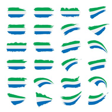 Sierra Leone bayrak, vektör çizim