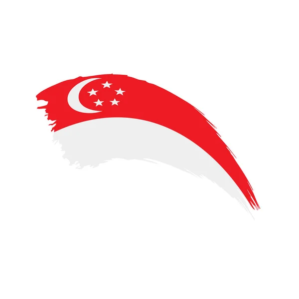 Vlag van Singapore, vectorillustratie — Stockvector