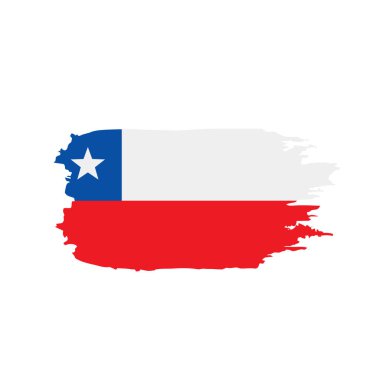 Şili bayrağı, vektör illüstrasyonu