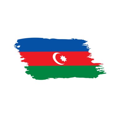 Azerbaycan bayrağı, vektör illüstrasyonu