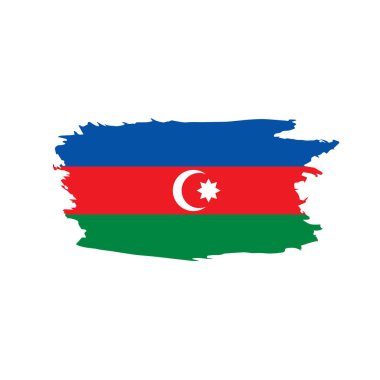 Azerbaycan bayrağı, vektör illüstrasyonu