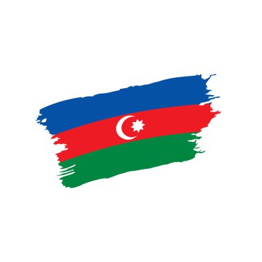 Azerbaycan bayrağı, vektör illüstrasyonu