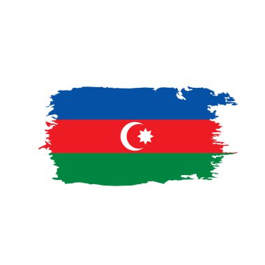 Azerbaycan bayrağı, vektör illüstrasyonu