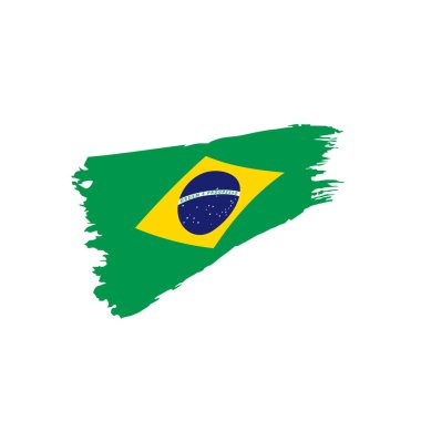 Brezilya bayrağı, vektör illüstrasyonu