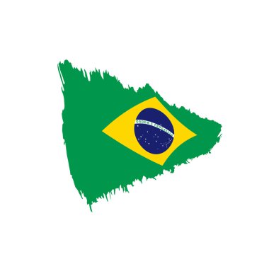 Brezilya bayrağı, vektör illüstrasyonu
