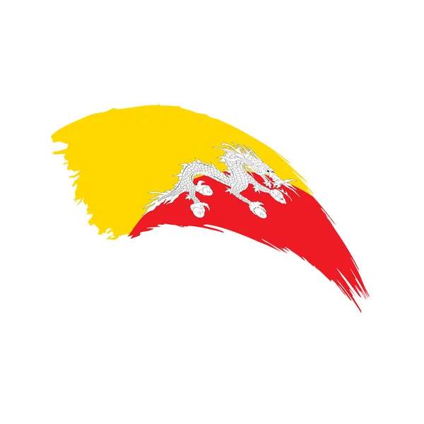 ブータンの国旗、ベクトル イラスト — ストックベクタ