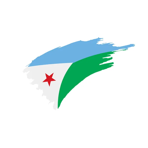 Vlag van Djibouti, vectorillustratie — Stockvector