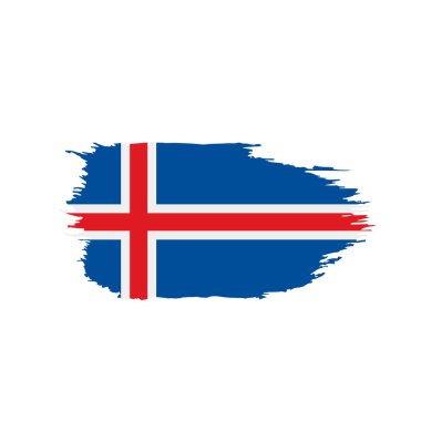 İzlanda bayrağı, vektör çizim