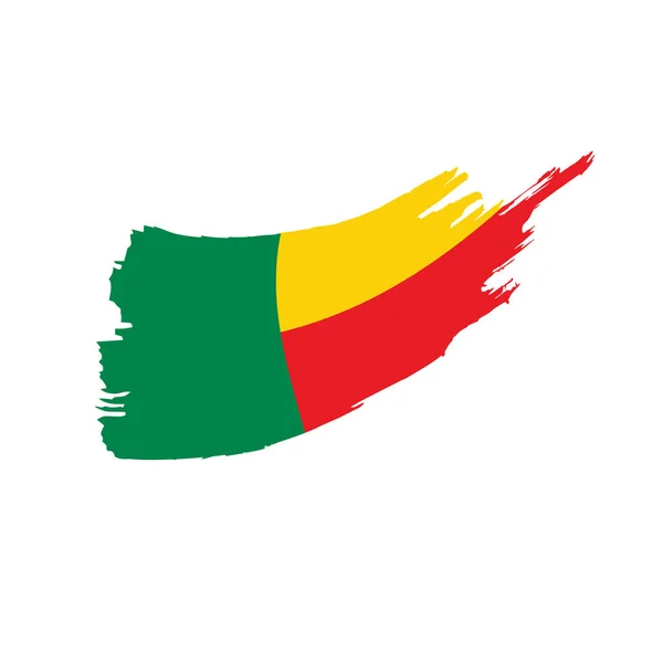 Benin bayrağı, vektör çizim — Stok Vektör