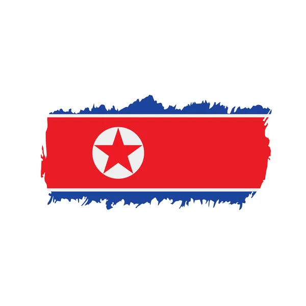 Bandiera nordcoreana, illustrazione vettoriale — Vettoriale Stock