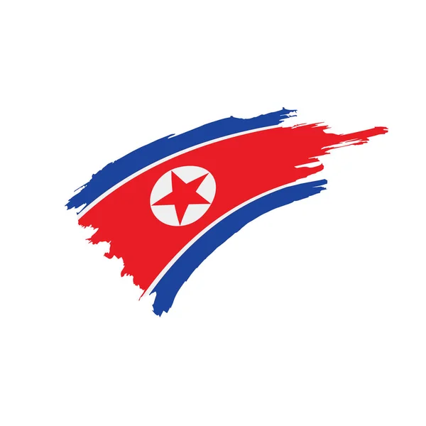 Flaga Korei Północnej, ilustracja wektora — Wektor stockowy