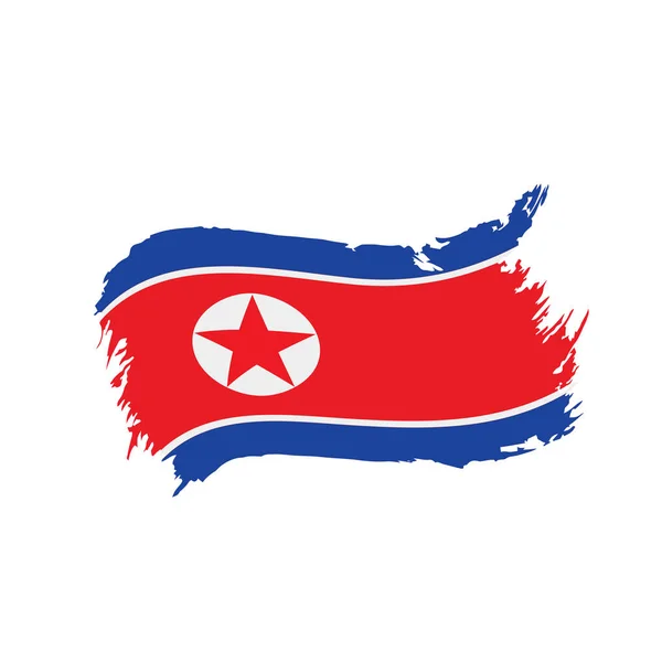 Észak-Korea zászló, vektor illusztráció — Stock Vector