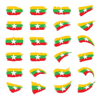 Myanmar bayrağı, vektör çizim