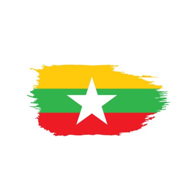Myanmar bayrağı, vektör çizim
