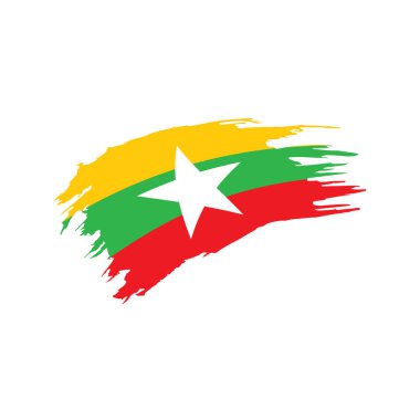 Myanmar bayrağı, vektör çizim