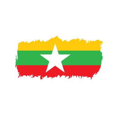 Myanmar bayrağı, vektör çizim
