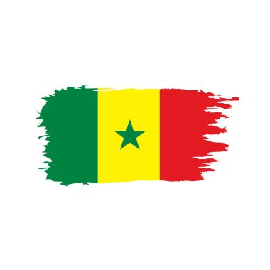 Senegal bayrağı, vektör illüstrasyonu