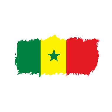Senegal bayrağı, vektör illüstrasyonu