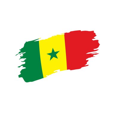 Senegal bayrağı, vektör illüstrasyonu