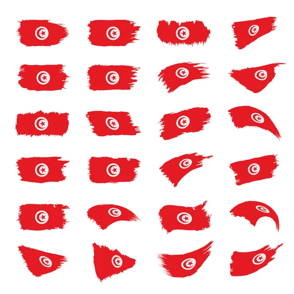 Drapeau Tunisie, illustration vectorielle — Image vectorielle