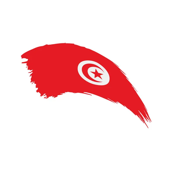 Drapeau Tunisie, illustration vectorielle — Image vectorielle