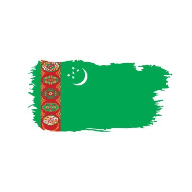 Türkmenistan bayrağı, vektör çizim