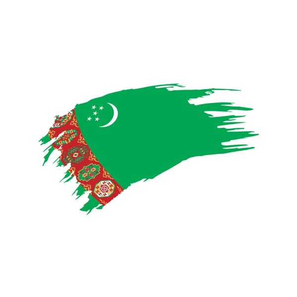 Bandera de Turkmenistán, vector de ilustración — Vector de stock