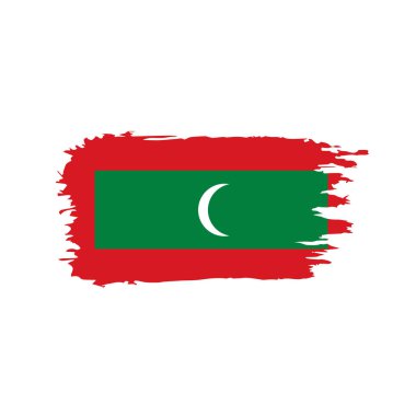 Maldivler bayrağı, vektör çizim