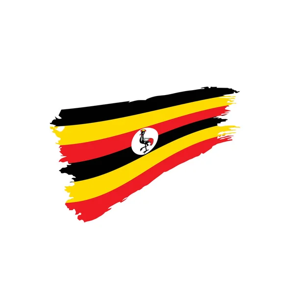 Ugandas Flagge, Vektorabbildung — Stockvektor