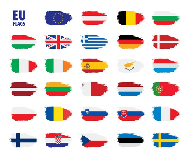 Banderas de la Unión Europea — Archivo Imágenes Vectoriales