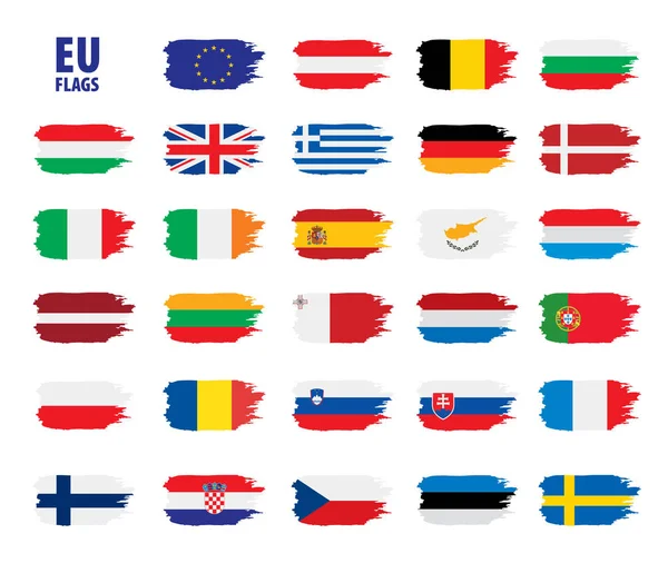 Vlaggen van de Europese Unie — Stockvector