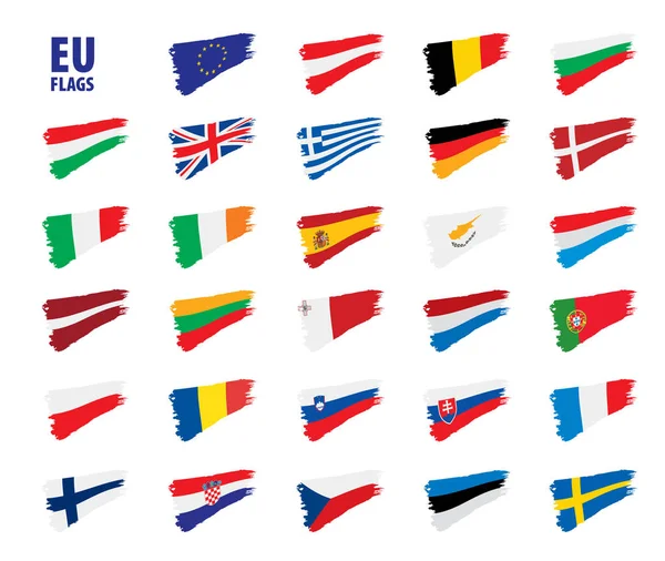 Banderas de la Unión Europea — Vector de stock