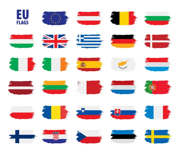 Banderas de la Unión Europea — Vector de stock