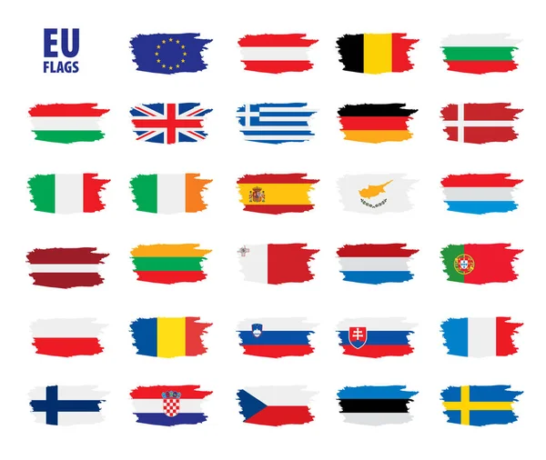 Avrupa Birliği bayrakları — Stok Vektör