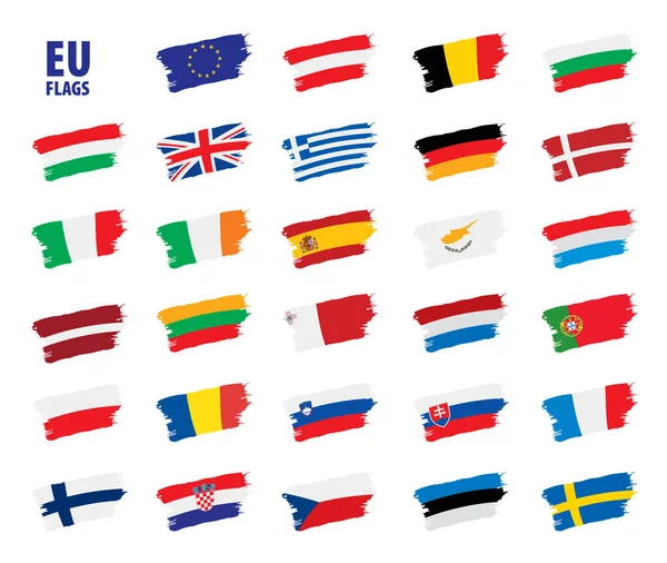 Vlaggen van de Europese Unie — Stockvector