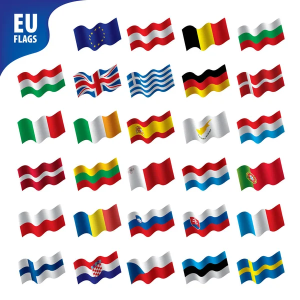 Vlaggen van de Europese Unie — Stockvector