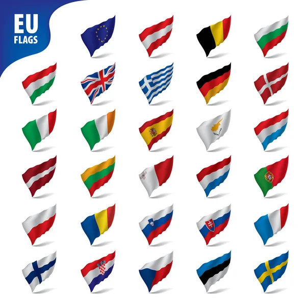 Banderas de la Unión Europea — Vector de stock