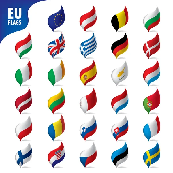 Banderas de la Unión Europea — Vector de stock