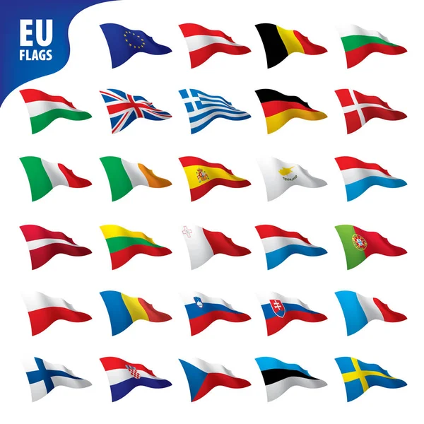 Vlaggen van de Europese Unie — Stockvector