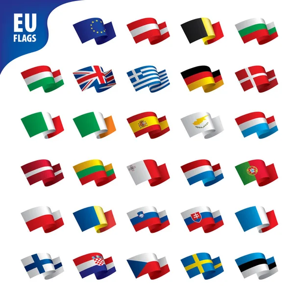 Vlaggen van de Europese Unie — Stockvector