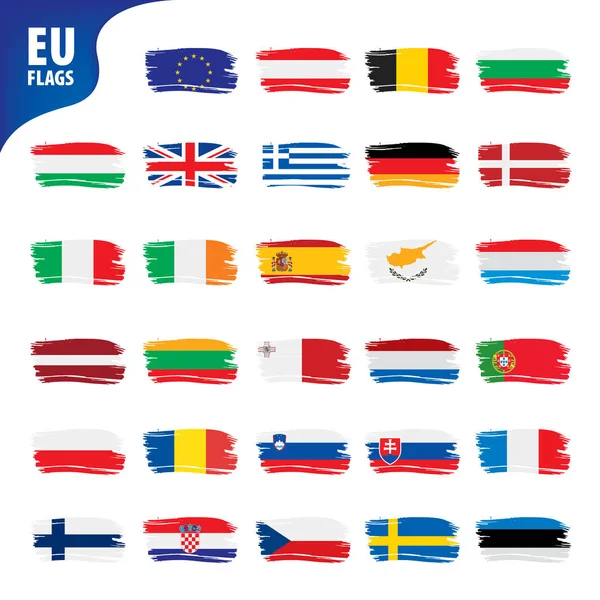 Banderas de la Unión Europea — Vector de stock