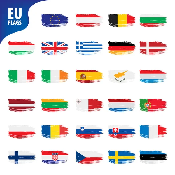 Az európai unió zászlói — Stock Vector